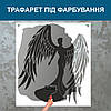 Трафарет для фарбування малюнку на стіні Дівчина-ангел-5 одноразовий з самоклеючої плівки 130 х 115 см, фото 4