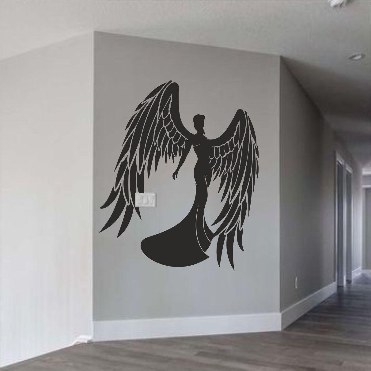 Трафарет для фарбування малюнку на стіні Дівчина-ангел-5 одноразовий з самоклеючої плівки 130 х 115 см, фото 1