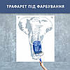 Трафарет для фарбування малюнку на стіні Слон одноразовий з самоклеющей плівки в трьох розмірах 115 х 95 см, фото 5
