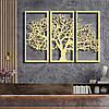 Панно декор картина 3D на стіну дерев'яне стильне Дерево-3 60 х 84 см чорне, фото 4