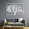 Панно декор картина 3D на стіну дерев'яне стильне Дерево-3 60 х 84 см чорне, фото 5