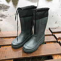 Чоловічі гумові чоботи утеплені зимові високі, гумові чоботи для полювання риболовлі з утеплювачем