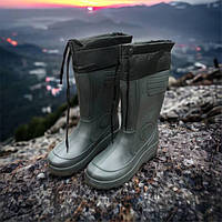 Чоловічі гумові чоботи утеплені зимові високі, гумові чоботи для полювання риболовлі з утеплювачем