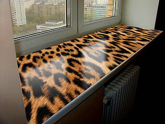 Покриття захист для підвіконня, м’яке скло з фотодруком 35х100 см ПО-s_tx178