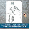 Трафарет для фарбування малюнку на стіні Бетмен одноразовий з самоклеючої плівки 165 х 115 см, фото 3