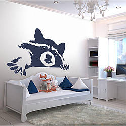 Трафарет для фарбування малюнку на стіні Єнот одноразовий із самоклеючої плівки 95 х 150 см