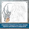 Трафарет для фарбування малюнку на стіні Слони одноразовий із самоклеючої плівки 95 х 120 см, фото 4