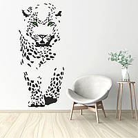 Трафарет для покраски рисунка на стене Леопард одноразовый из самоклеящейся пленки 215 х 95 см