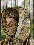 Тактичний військовий дощовик-плащ-палатка з чохлом у піксельному камуфляжі, стійкий до води та відштовхувач води, фото 9