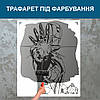 Трафарет для фарбування малюнку на стіні Залізна людина одноразовий із самоклеючої плівки 130 х 115 см, фото 4