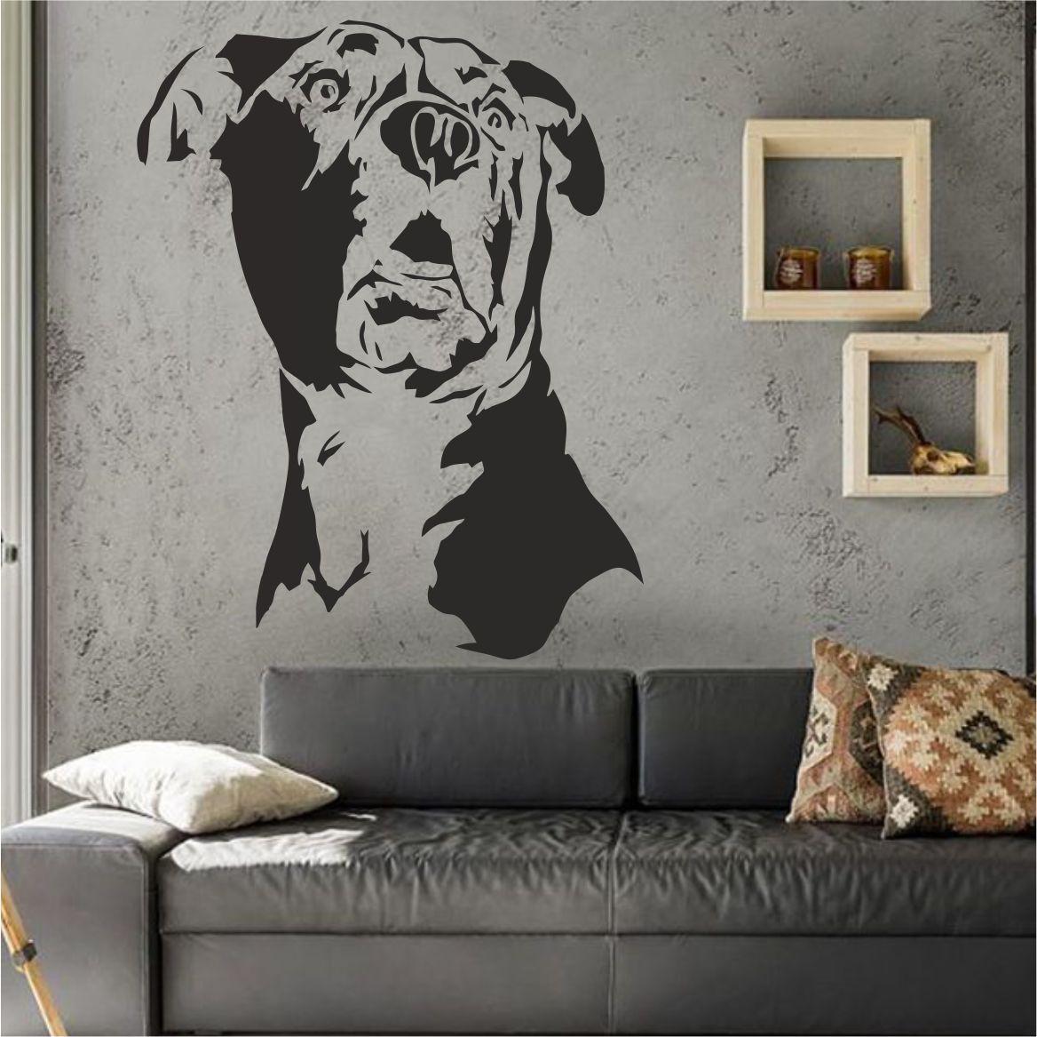 Трафарет для фарбування малюнку на стіні Пес-2 одноразовий з самоклеючої плівки 125 х 95 см, фото 1