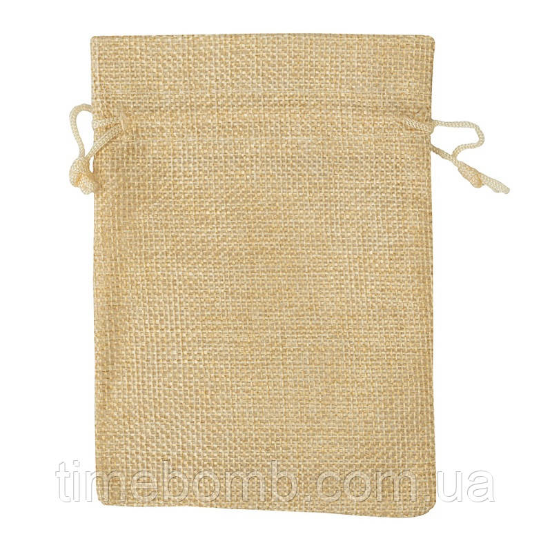 Подарунковий мішечок джутовий 20 x 30 см бежевий