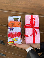 Тор! Набор женских носков 36-41 5 пар с мультяшным рисунком в подарочной коробке.