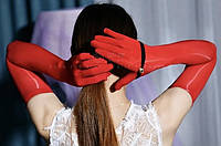 Перчатки рукавичка красные капроновые