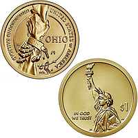Подземная железная дорога - памятная оборотная монета, серия "Американские Инновации", 1 доллар 2023 год