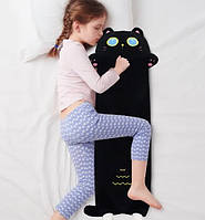 Кіт Батон Довгий Темна ніч 90см, Велика М'яка Іграшка ,2 в 1 іграшка подушка,Антистрес,гіпоралергенний,для вагітних