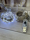 Новорічна USB-гірлянда нитка 20м 200LED на USB холодна біла, фото 4