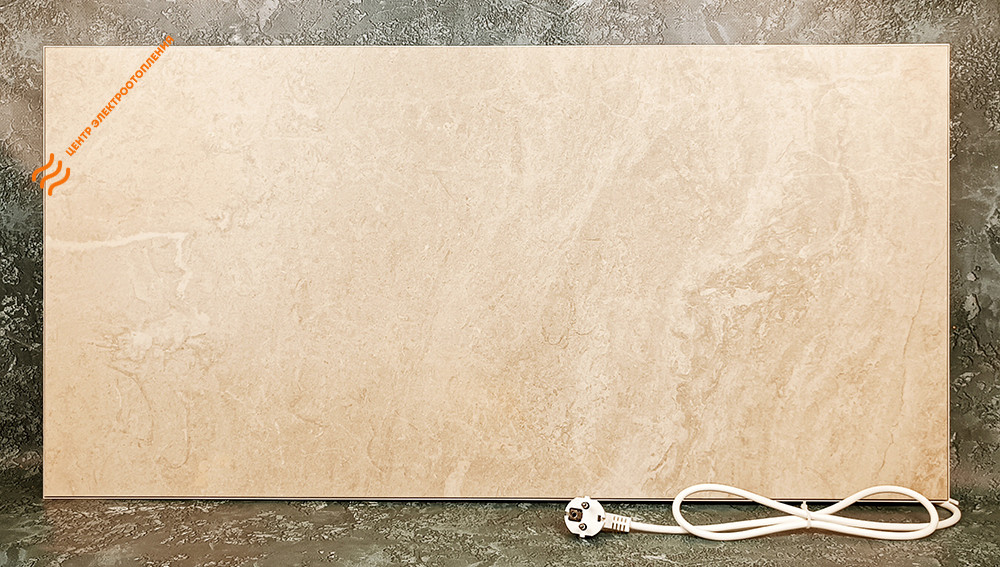 Керамічна панель опалення з програматором Flyme 600PBg бежевий мармур, фото 1