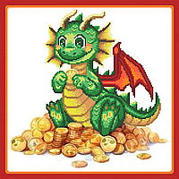 Схема для вишивки бісером ,, Дракончик на грошах ,,  Сб-4-1041