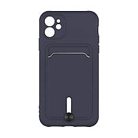 Чехол Epik Colorfull Pocket Card с карманом для карт для iPhone 12 Dark Blue