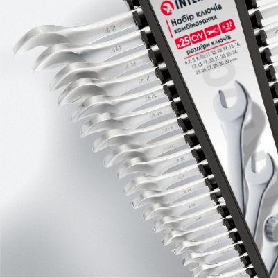 Набір ключів комбінованих CrV INTERTOOL HT-1205 Набір ключів комбінованих CrV INTERTOOL HT-1205