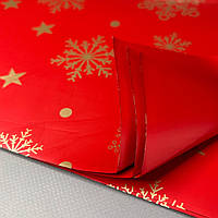 Упаковочная калька для подарков 57х57 см, 20 листов - красная снежинки