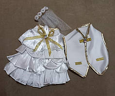 Одежки для весільного шампанського "Шик" (біло-золотисті)