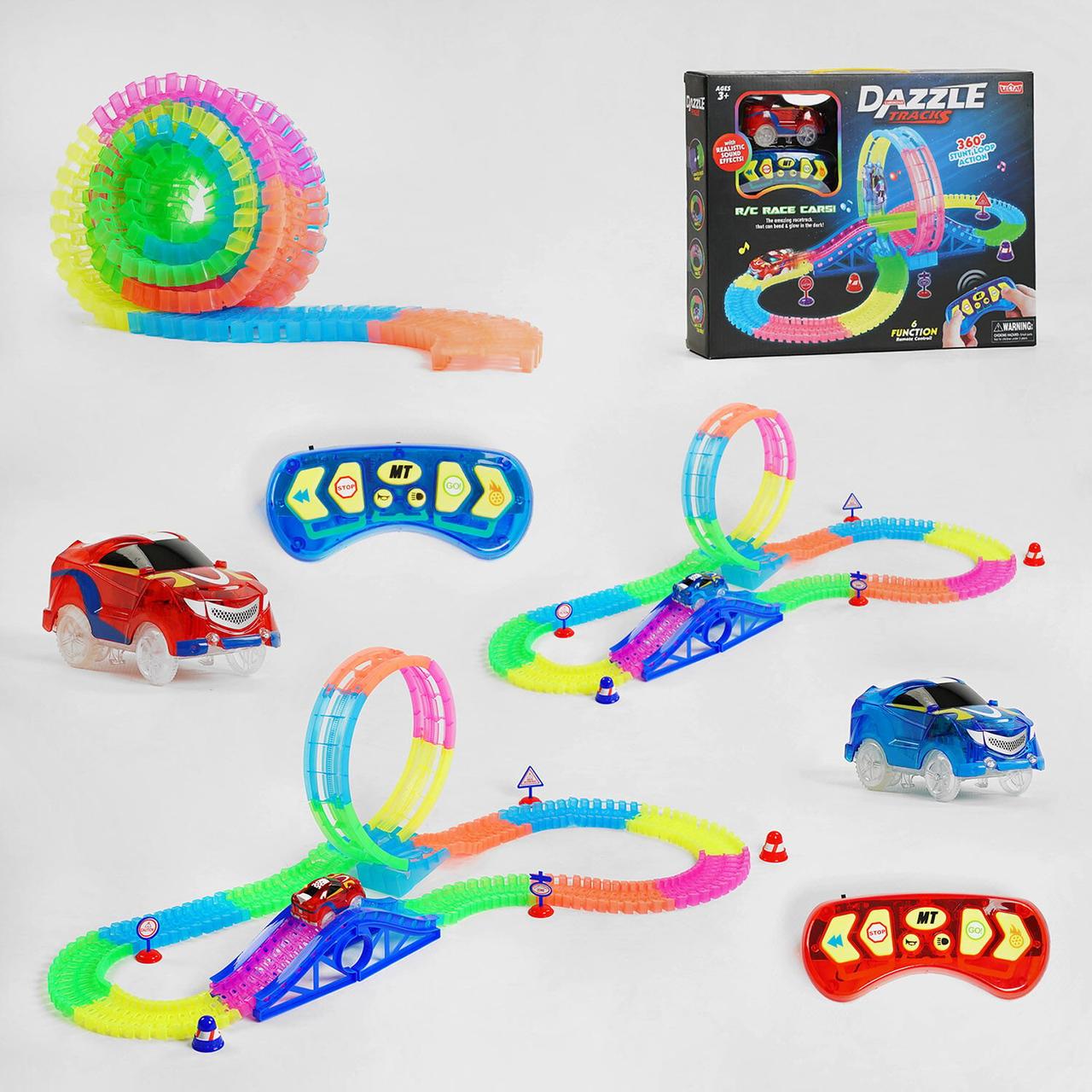 Дитячий світний гнучкий автотрек Magic Tracks на радіокеруванні 132 зі звуком, довжина траси 348 см, фото 1