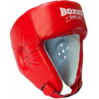 Шлем боксерский BOXER Элит L кожа красный