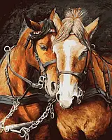 Картина Рисование по номерам Животные 40х50 Картины по цифрам Влюбленные кони Rainbow Art GX29169