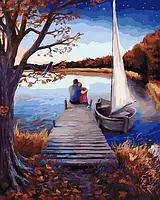 Картина Рисование по номерам пара влюбленных 40х50 Картины по цифрам На мостике Rainbow Art GX45769