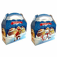 Новогодняя Коробка для Конфет (1,35кг) Картонная Упаковка для Подарков Сумка на Самокате (25 шт)