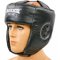 Шлем боксерский BOXER L кожа черный