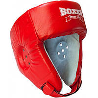 Шлем боксерский BOXER Элит L кожа красный