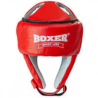 Шлем каратэ BOXER Элит L кожа красный