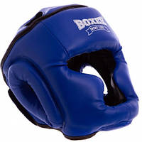 Шлем тренировочный каратэ BOXER Элит L кожвинил синий