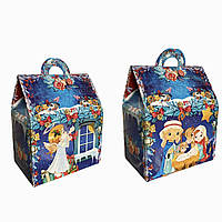 Новогодняя Коробка для Конфет (1,3кг) Картонная Упаковка для Подарков Дом Большой Рождество (25 шт)