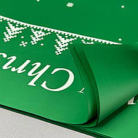 Упаковочная калька для подарков 57х57 см, 20 листов - зеленая Merry Christmas КР