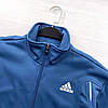 Чоловіча спортивна кофта на блискавці Adidas тепла на флісі М-ХХL (Адідас) синя, фото 5