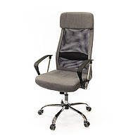 Кресло офисное на колесиках АКЛАС Гилмор FX CH TILT компьютерное кресло ткань, серое с нагрузкой до 120 кг