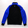 Чоловіча спортивна кофта флісова на блискавці Adidas тепла М-ХХL (Адідас) чорний з синім, фото 3