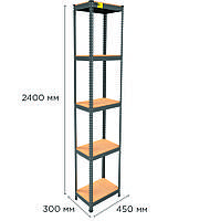 Тор! Металлический стеллаж MRL-2400 ( 450x300) чёрный