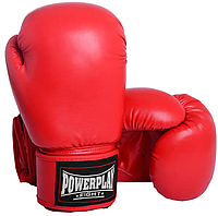 Боксерские перчатки 12 унц. из экокожи PowerPlay 3004 красные на липучке для дома и спортзала лучшая цена с