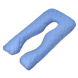 Подушка П-подібна для сну та відпочинку стьобана ТМ IDEIA 140х75х20 см з внутрішньою подушкою на блискавці