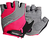 Велоперчатки женские открытые р. XS PowerPlay 5023 Розовые на липучке без пальцев, дышащие лучшая цена с