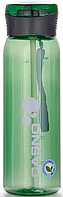 Бутылка спортивная для воды 600 мл пластиковая CASNO KXN-1211 зеленая с соломинкой, антибактериальная лучшая