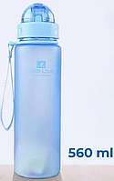 Бутылка для воды спортивная 560 мл CASNO MX-5029 голубая с ремешком, антибактериальная лучшая цена с быстрой