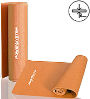 Коврик спортивный для йоги и фитнеса 173x61x0.6 см Power System PS-4014 Fitness-Yoga Mat Orange