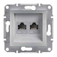 Розетка SCHNEIDER ASFORA EPH4400161 комп. 2*RJ45 кат.5е двойная алюминий