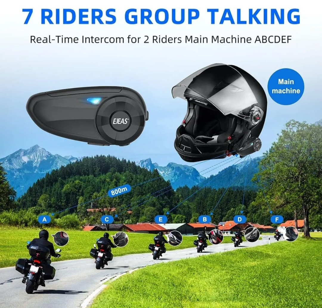 Комплект Bluetooth гарнітура для мотоциклетного шолома EJEAS Q7 - фото 4 - id-p2023446946